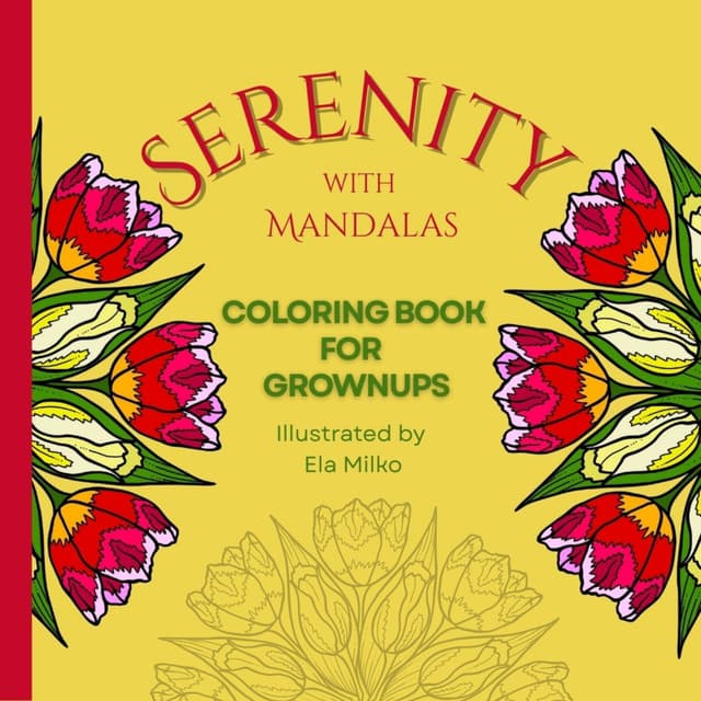 Cover of “Serenity with Mandalas” Coloring Book for Grownups