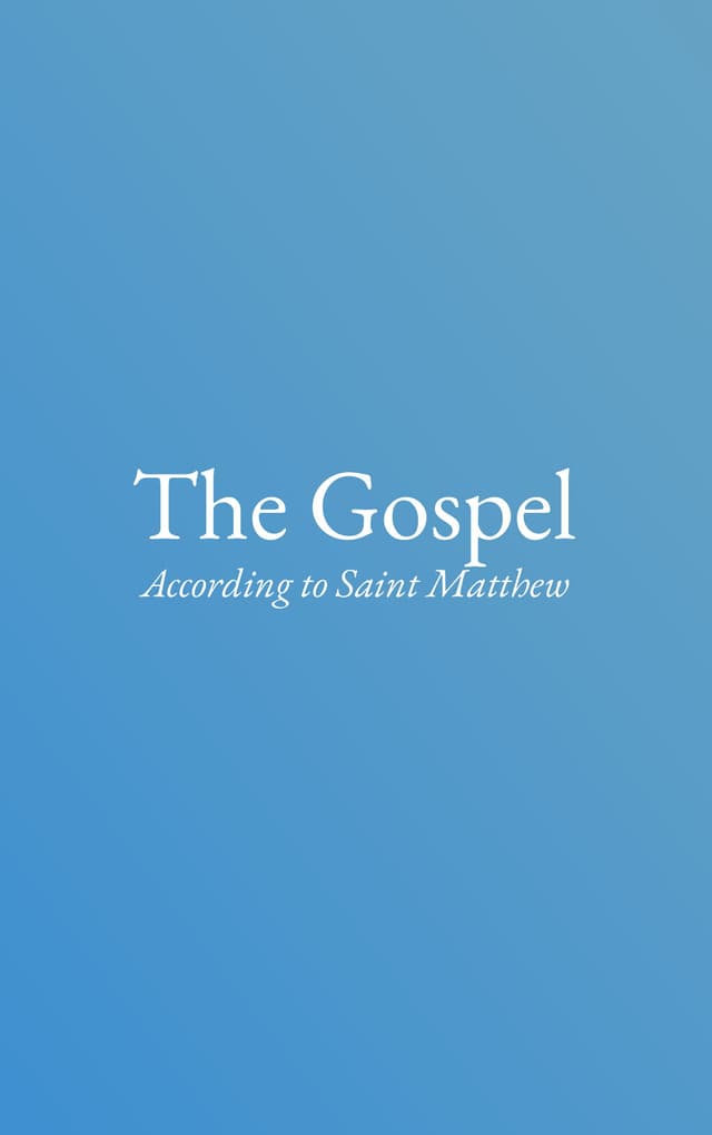 Cover of The Gospel According to Saint Matthew