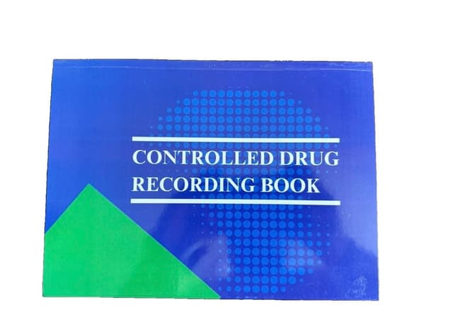 Cover of controlled drug recording book